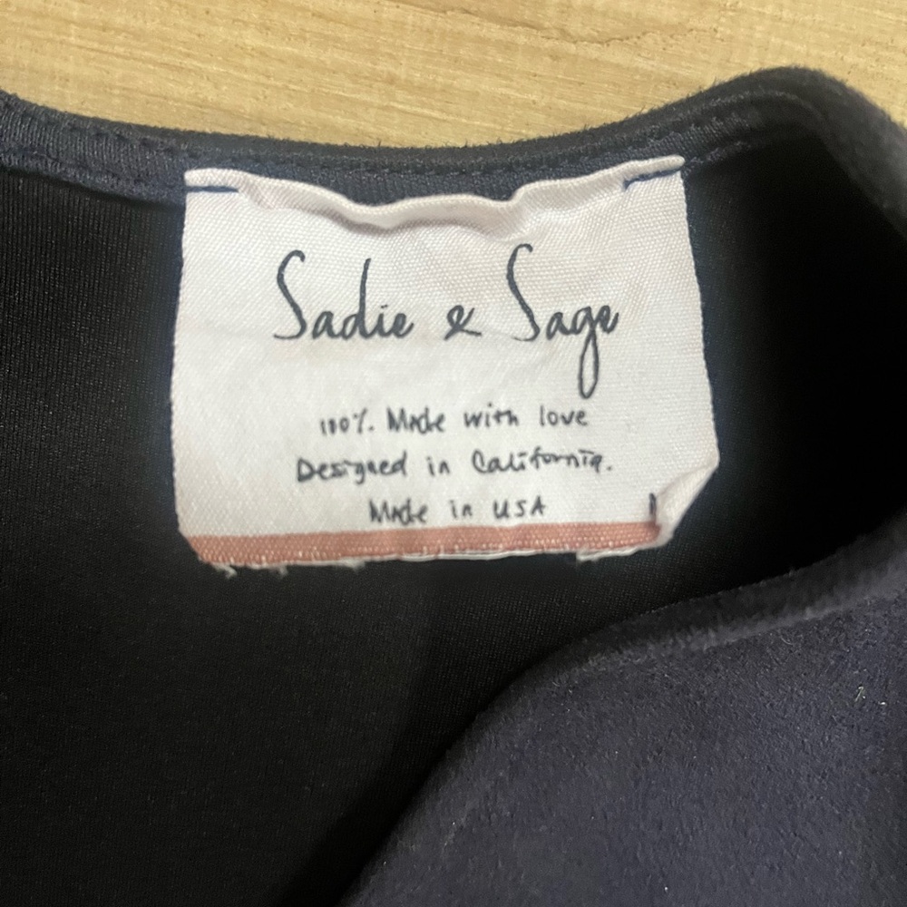 Sadie&Sage Navy Blue Dres, pockets, Suede like material  size Medium - Picture 3 of 5